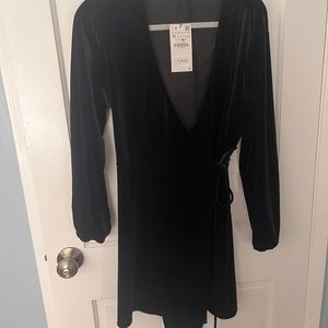 Zara Black Velvet Mini Dress-Never worn!